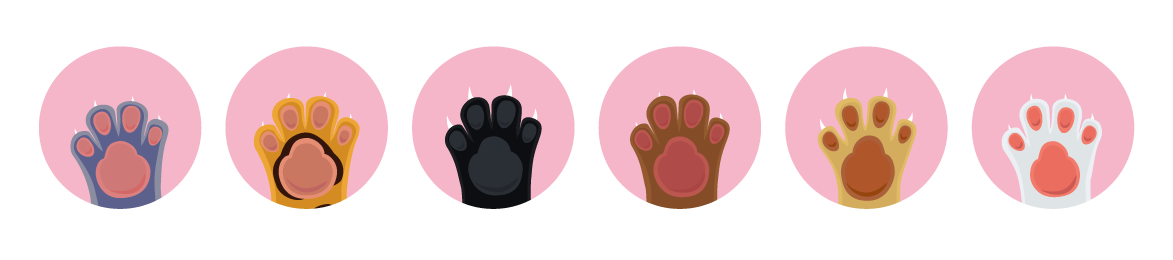 Decorate cat paw logos